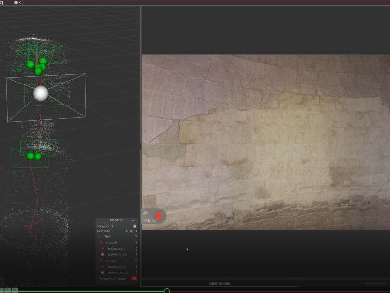 overzicht weergave tijdens indoor inspectie met drones